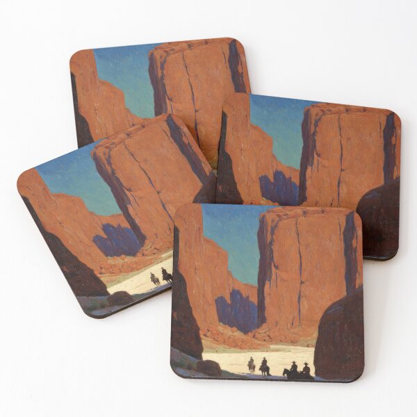 Item preview, Cowboys Riding Through Canyon - Western Desert Landscape designed and sold by trajeado14.