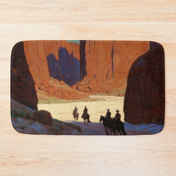 Item preview, Cowboys Riding Through Canyon - Western Desert Landscape designed and sold by trajeado14.