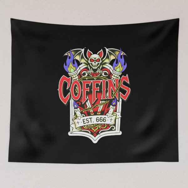 Item preview, The Bat Skull Vintage Horror Flash designed and sold by CoffinsArt.
