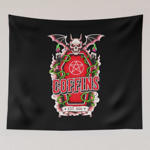 Item preview, Pentagram Coffin Retro Horror Flash designed and sold by CoffinsArt.