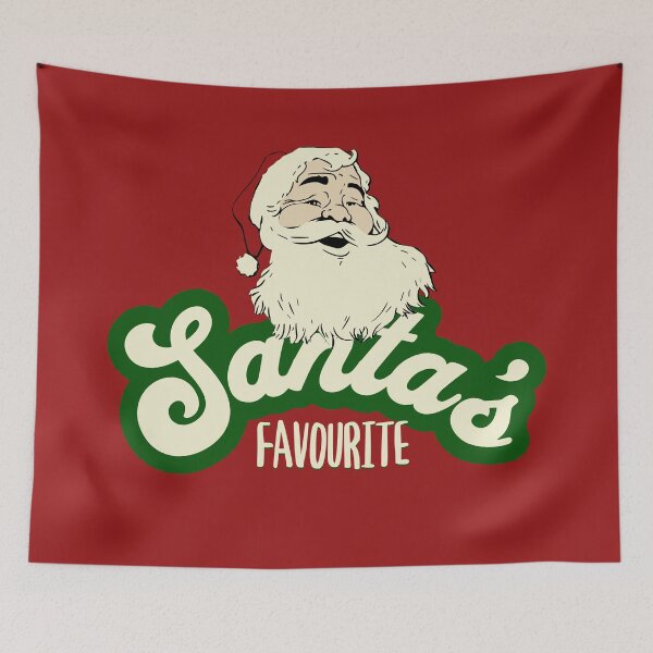 Item preview, Santa's Favorite Retro Script Christmas Design designed and sold by rayraggui.