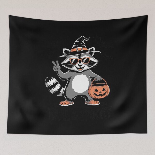 Item preview, Feral & Spooky Halloween Cute Ghost Raccoon Trick Or Treat designed and sold by JulienAureo.