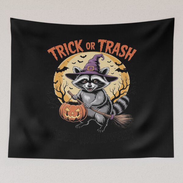 Item preview, Feral And Spooky Creepy Raccoon Ghost Trick Or Trash designed and sold by JulienAureo.