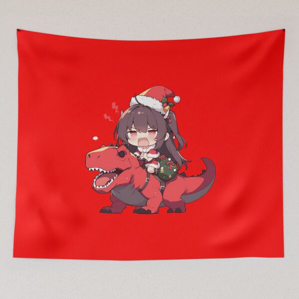 Item preview, Taihou Azur Lane Anime Girl Riding Christmas Dinosaur T-Rex Santa Claus designed and sold by TorbenKuhano.