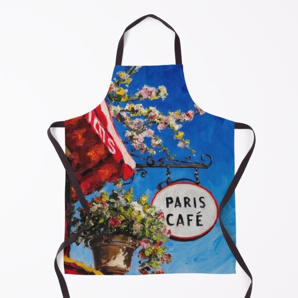 Item preview, Paris Café in Bloom | Red Awning and Spring Flowers designed and sold by CARRAANN.