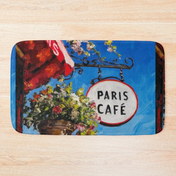 Item preview, Paris Café in Bloom | Red Awning and Spring Flowers designed and sold by CARRAANN.