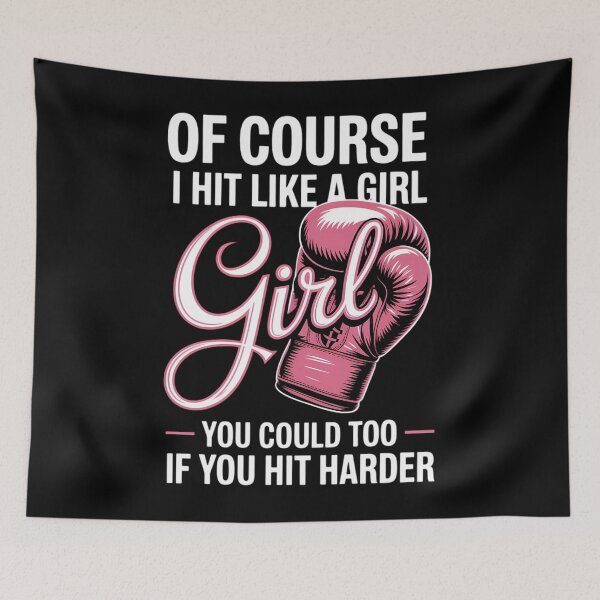 Item preview, Of Course I Hit Like A Girl - Boxing Kickboxer Gym Boxer designed and sold by PunkNation-Arts.