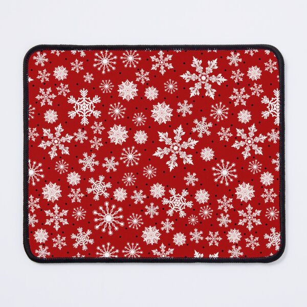 Item preview, Festive Snowflake Christmas Mouse Pad - Elegant Red & White Winter Wonderland Design designed and sold by FestivityFinds.