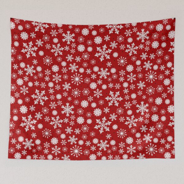 Item preview, Festive Snowflake Christmas Mouse Pad - Elegant Red & White Winter Wonderland Design designed and sold by FestivityFinds.