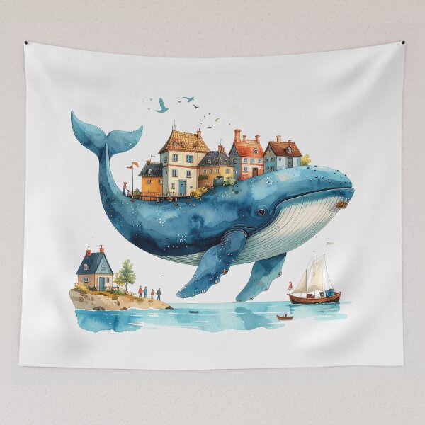 Item preview, The Sky Village on a Whale’s Back designed and sold by mcraft studio.