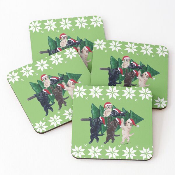 Item preview, Labrador Christmas Tree Painting designed and sold by HappyLabradors.