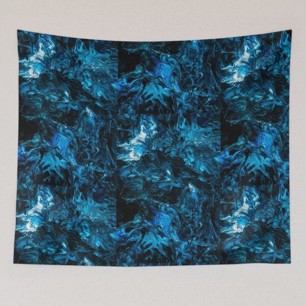 Item preview, Ethereal Depths – Abstract Blue and Black Fluid Art designed and sold by kenglishart.