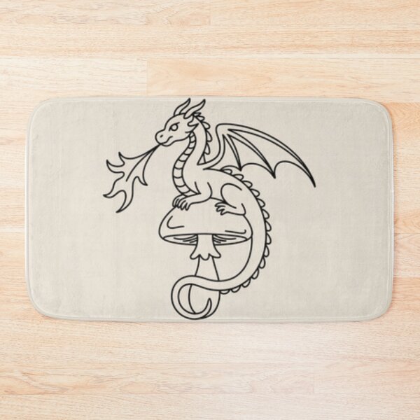 Item preview, Cute Fire Dragon on Mushroom - Fantasy Creature Art designed and sold by The Rogue Mark .