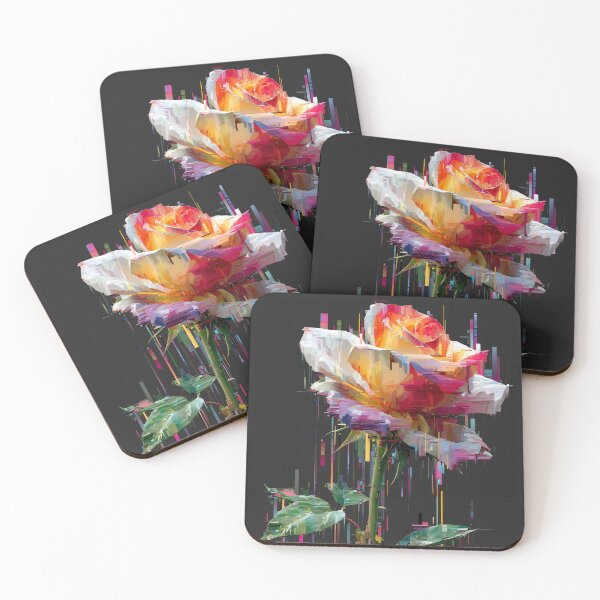 Item preview, Glitch Bloom — Fractured Neon Rose designed and sold by ArgentoArt.