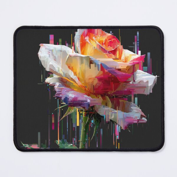 Item preview, Glitch Bloom — Fractured Neon Rose designed and sold by ArgentoArt.