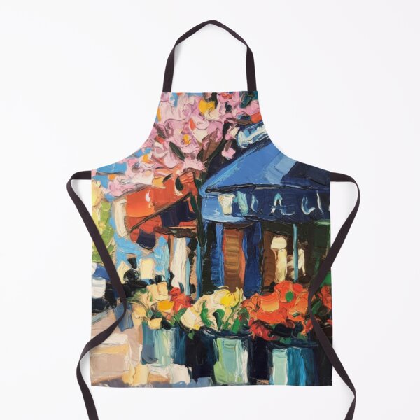 Item preview, Vibrant Blue Awning Flower Market | Paris Street Scene designed and sold by CARRAANN.