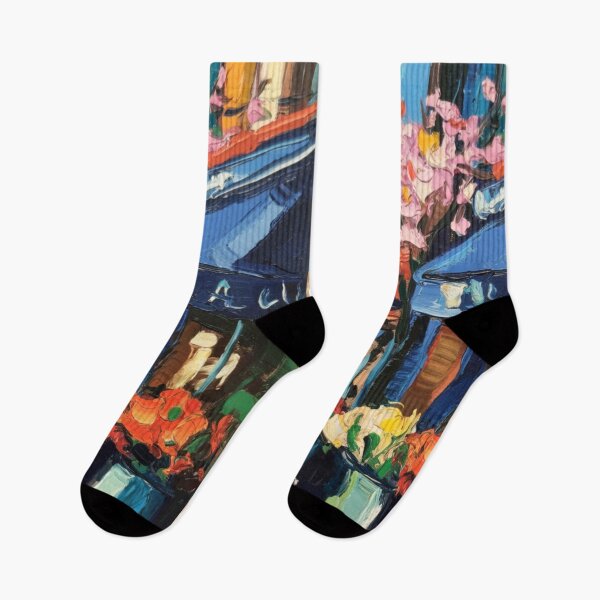 Item preview, Vibrant Blue Awning Flower Market | Paris Street Scene designed and sold by CARRAANN.