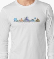 Meet me at my Happy Place Vector Orlando Theme Park Illustration Design Long Sleeve T-Shirt