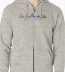 Treffen Sie mich bei meinem glücklichen Platz-Vektor-Orlando-Freizeitpark-Illustrations-Design Hoodie mit Reißverschluss