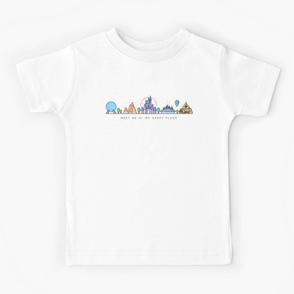 Meet me at my Happy Place Vector Orlando Theme Park Illustration Design Kids T-Shirt