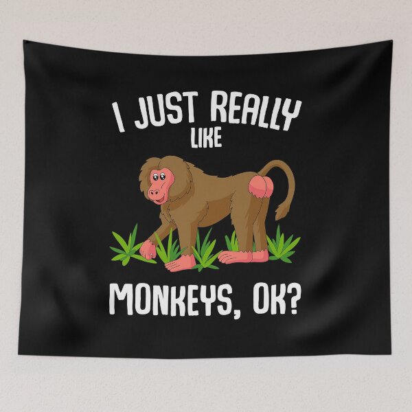 Item preview, I Just Really Like Monkeys, OK? | Funny Baboon Graphic T-Shirt designed and sold by LashondaGreen89.