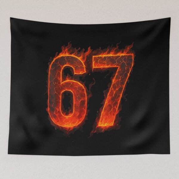 Item preview, Intense Fiery Number Sixty-Seven Magma Lava and Cracking Flame designed and sold by RuperDelois.