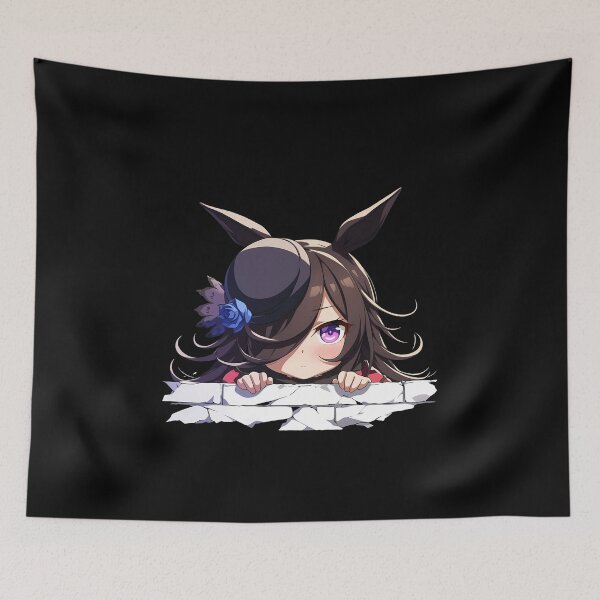 Item preview, Rice Shower Peeking Chibi Uma Musume Pretty Derby Anime Girl designed and sold by TorbenKuhano.