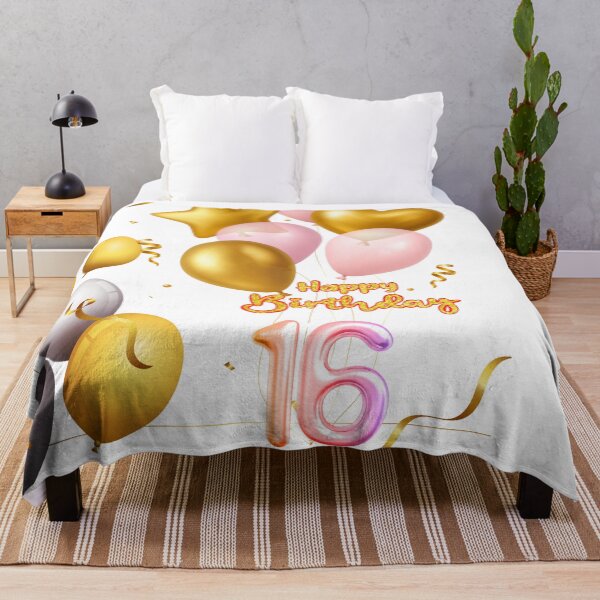 Item preview, Sweet 16 Golden Glam Birthday Design - Aesthetic Pink and Gold Balloons Celebration Art designed and sold by VibranPalette.