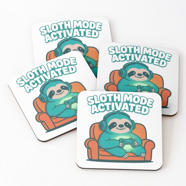 Item preview, Sloth Mode Activated – Funny Gamer Sloth With Headphones – Lazy Gaming Humor Design designed and sold by MadeByACJ.