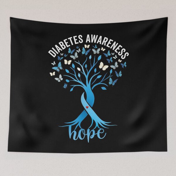 Item preview, A Beautiful Tree of Hope for Diabetes Awareness Blue Ribbon designed and sold by EricCotanori.