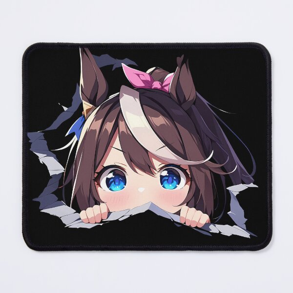 Item preview, Tokai Teio Peeking Chibi Uma Musume Pretty Derby Anime Girl designed and sold by TorbenKuhano.
