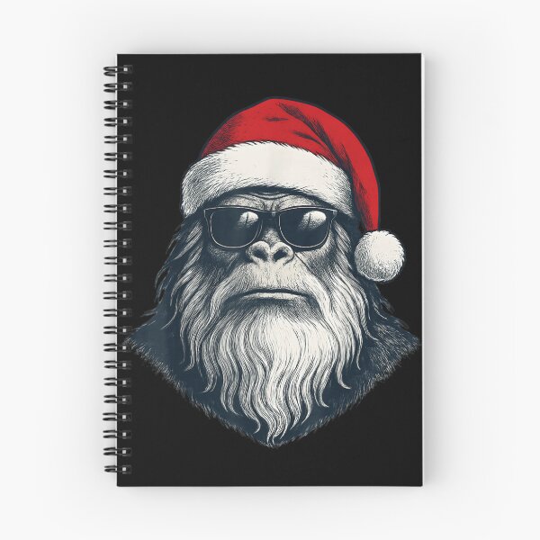 Item preview, Cool and Mysterious Bigfoot Wearing Santa Hat and Sunglasses Portrait designed and sold by EricCotanori.