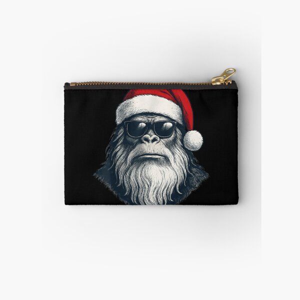 Item preview, Cool and Mysterious Bigfoot Wearing Santa Hat and Sunglasses Portrait designed and sold by EricCotanori.