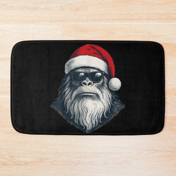Item preview, Cool and Mysterious Bigfoot Wearing Santa Hat and Sunglasses Portrait designed and sold by EricCotanori.