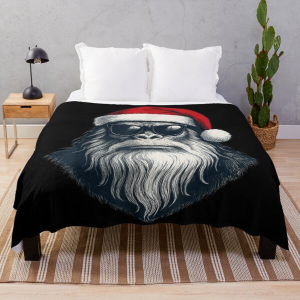 Item preview, Cool and Mysterious Bigfoot Wearing Santa Hat and Sunglasses Portrait designed and sold by EricCotanori.