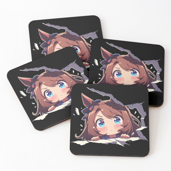 Item preview, Super Creek Peeking Chibi Uma Musume Pretty Derby Anime Girl designed and sold by TorbenKuhano.