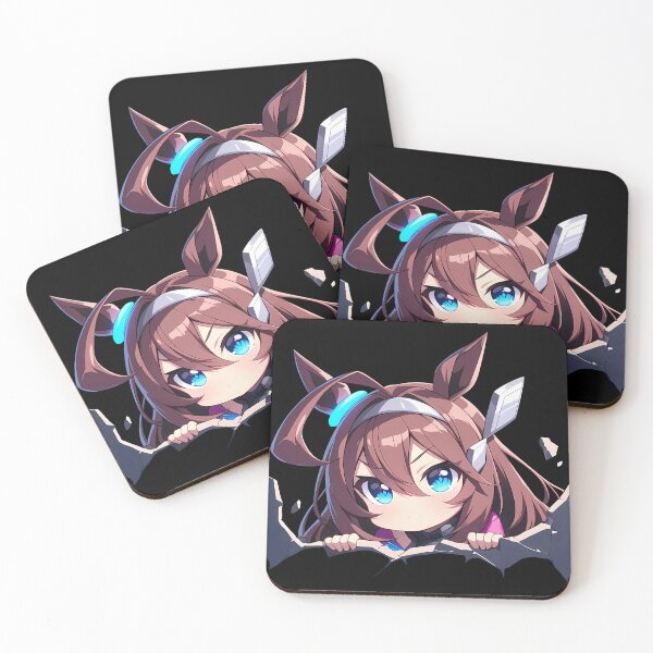 Item preview, Mihono Bourbon Peeking Chibi Uma Musume Pretty Derby Anime Girl designed and sold by TorbenKuhano.