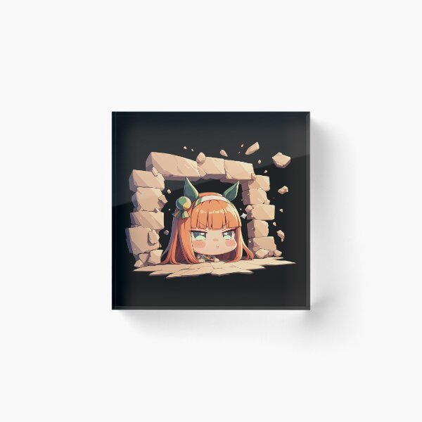 Item preview, Silence Suzuka Peeking Chibi Uma Musume Pretty Derby Anime Girl designed and sold by TorbenKuhano.