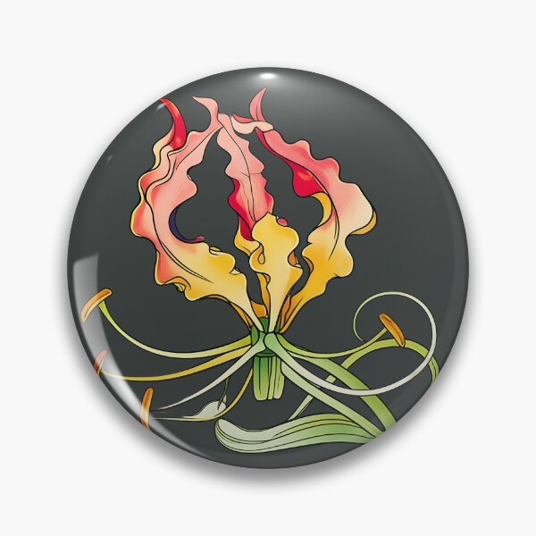 Item preview, Flame Lily with Curled Vines – Gloriosa Superba designed and sold by MvuuStudio.
