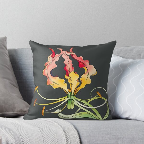 Item preview, Flame Lily with Curled Vines – Gloriosa Superba designed and sold by MvuuStudio.