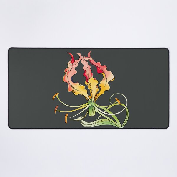 Item preview, Flame Lily with Curled Vines – Gloriosa Superba designed and sold by MvuuStudio.