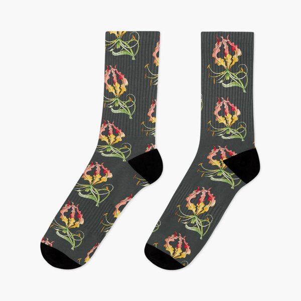Item preview, Flame Lily with Curled Vines – Gloriosa Superba designed and sold by MvuuStudio.