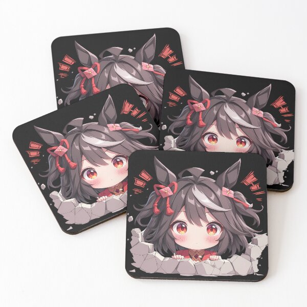 Item preview, Kitasan Black Peeking Chibi Uma Musume Pretty Derby Anime Girl designed and sold by TorbenKuhano.