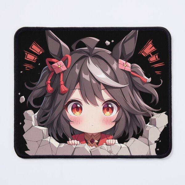 Item preview, Kitasan Black Peeking Chibi Uma Musume Pretty Derby Anime Girl designed and sold by TorbenKuhano.