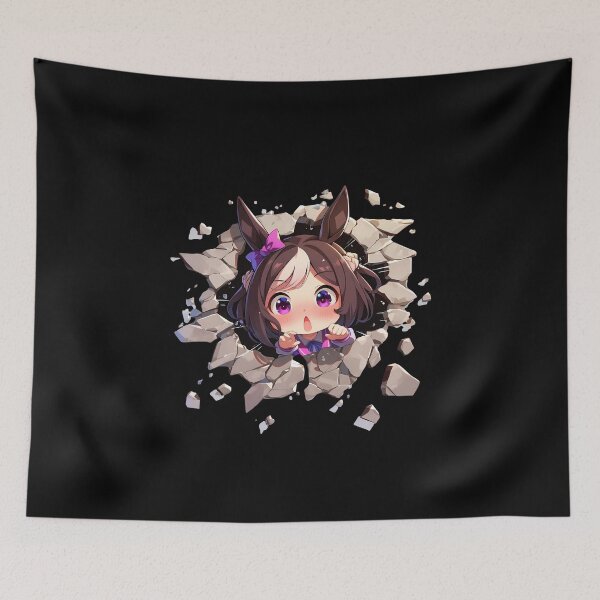Item preview, Special Week Peeking Chibi Uma Musume Pretty Derby Anime Girl designed and sold by TorbenKuhano.