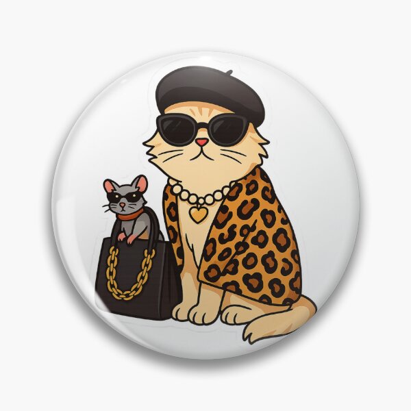Item preview, Luxury Cat with Leopard Coat – Fashion Kawai designed and sold by farzan-design.