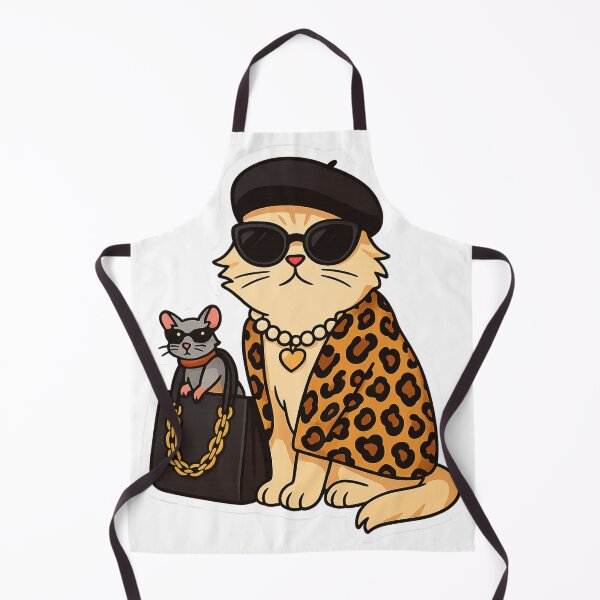 Item preview, Luxury Cat with Leopard Coat – Fashion Kawai designed and sold by farzan-design.