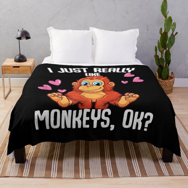 Item preview, I Just Really Like Monkeys, OK? | Cute Monkey Graphic T-Shirt with Hearts designed and sold by LarryMBrown.