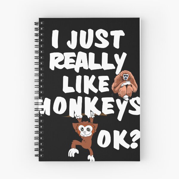 Item preview, I Just Really Like Monkeys, OK? | Fun Monkey Graphic T-Shirt with Gibbon & Hanging Monke designed and sold by LarryMBrown.