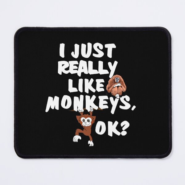 Item preview, I Just Really Like Monkeys, OK? | Fun Monkey Graphic T-Shirt with Gibbon & Hanging Monke designed and sold by LarryMBrown.